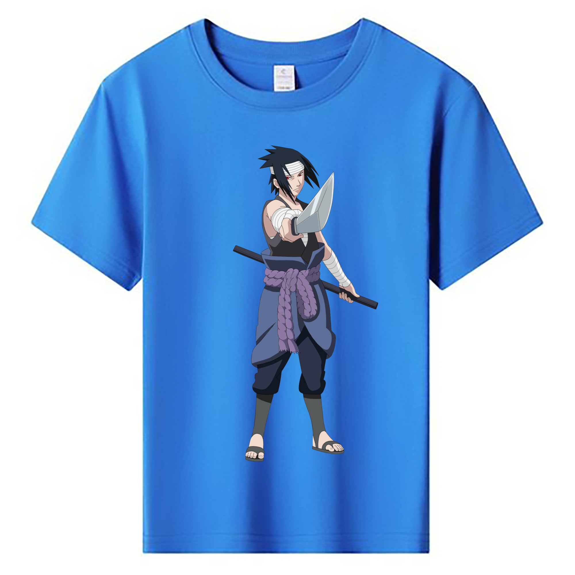 （画像用） NARUTO -ナルト- うちは サスケ Uchiha Sasuke 綿100％キッズTシャツ（フロントプリント）